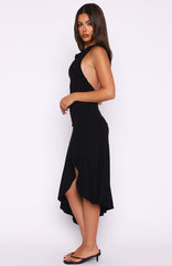 Blushing Nights Midi Dress Black