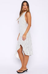 Blushing Nights Midi Dress Cream/Black Polka Dot