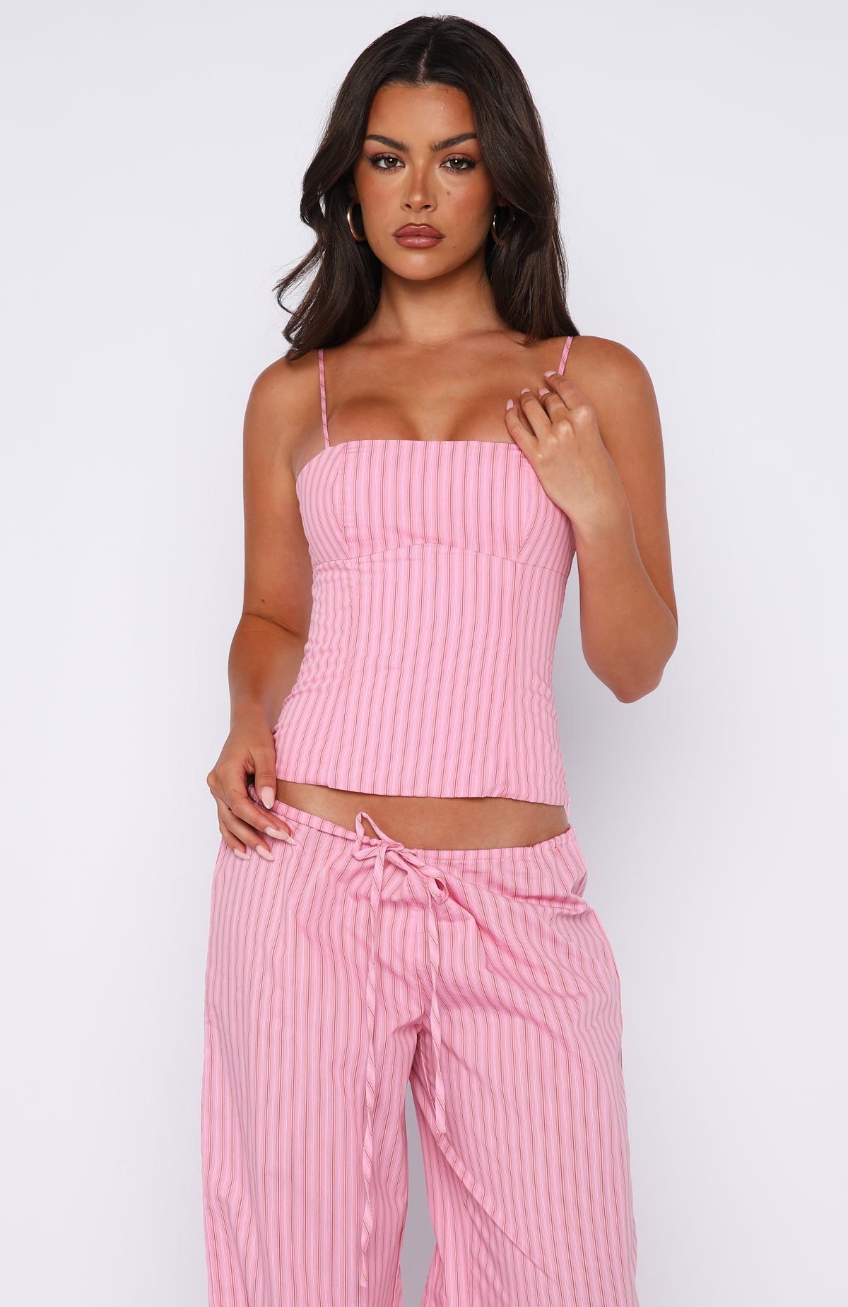 Born To Glow Bustier Pink Stripe