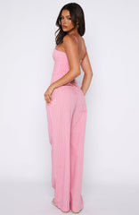 Born To Glow Wide Leg Pants Pink Stripe