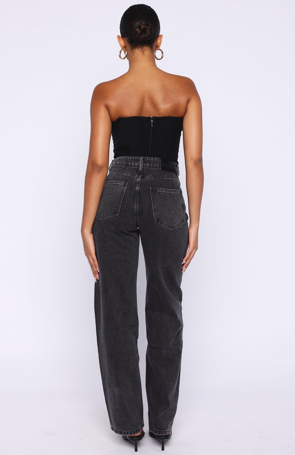 Born To Shine High Waisted Barrel Jeans Black Acid