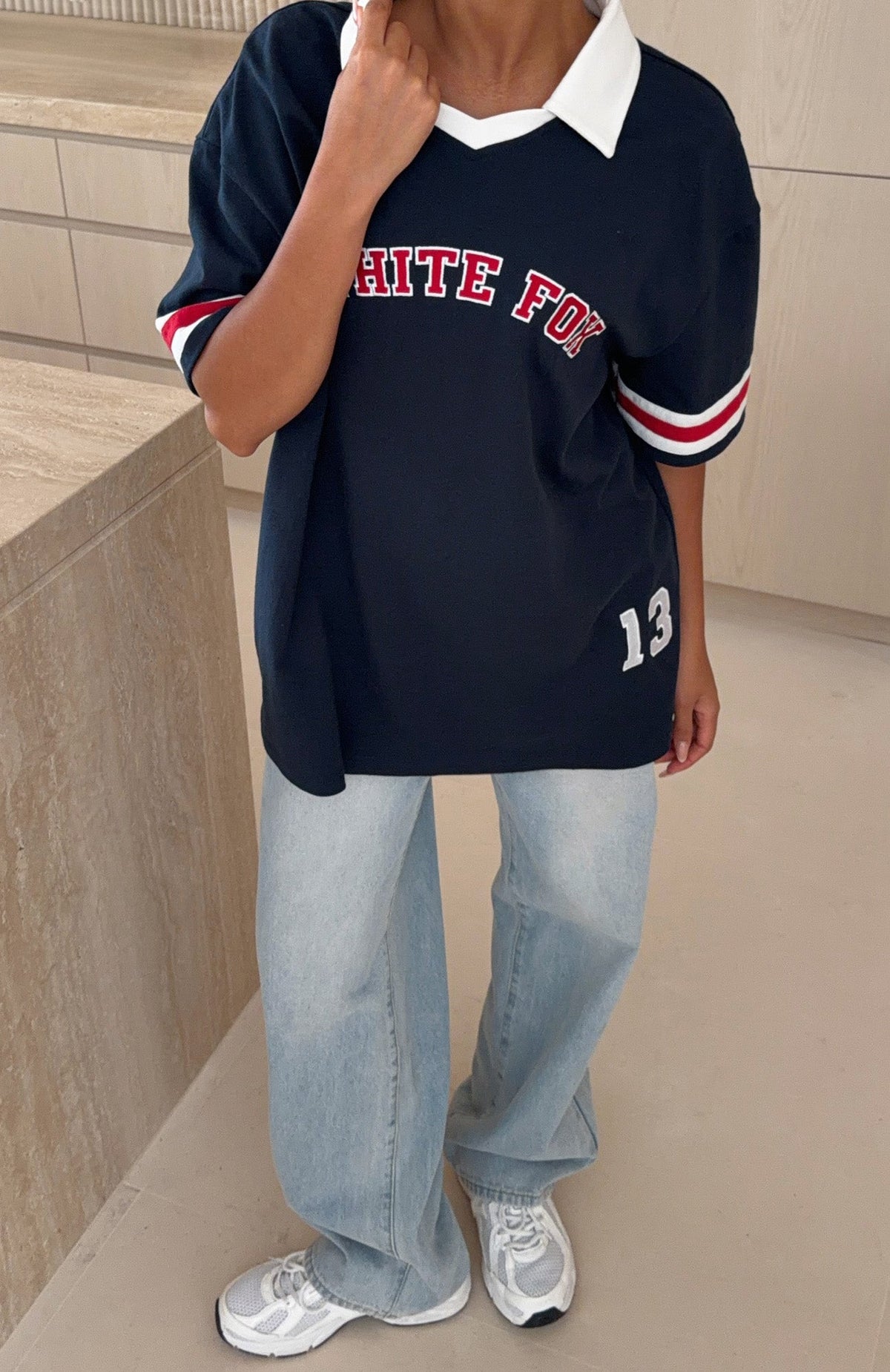 Break It Up Oversized Jersey Navy