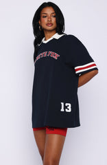 Break It Up Oversized Jersey Navy