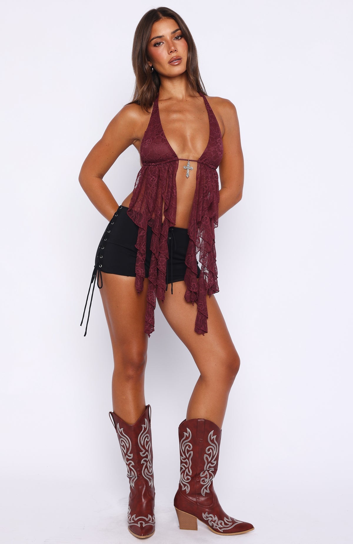 Bright Lights Halter Top Cherry Cola