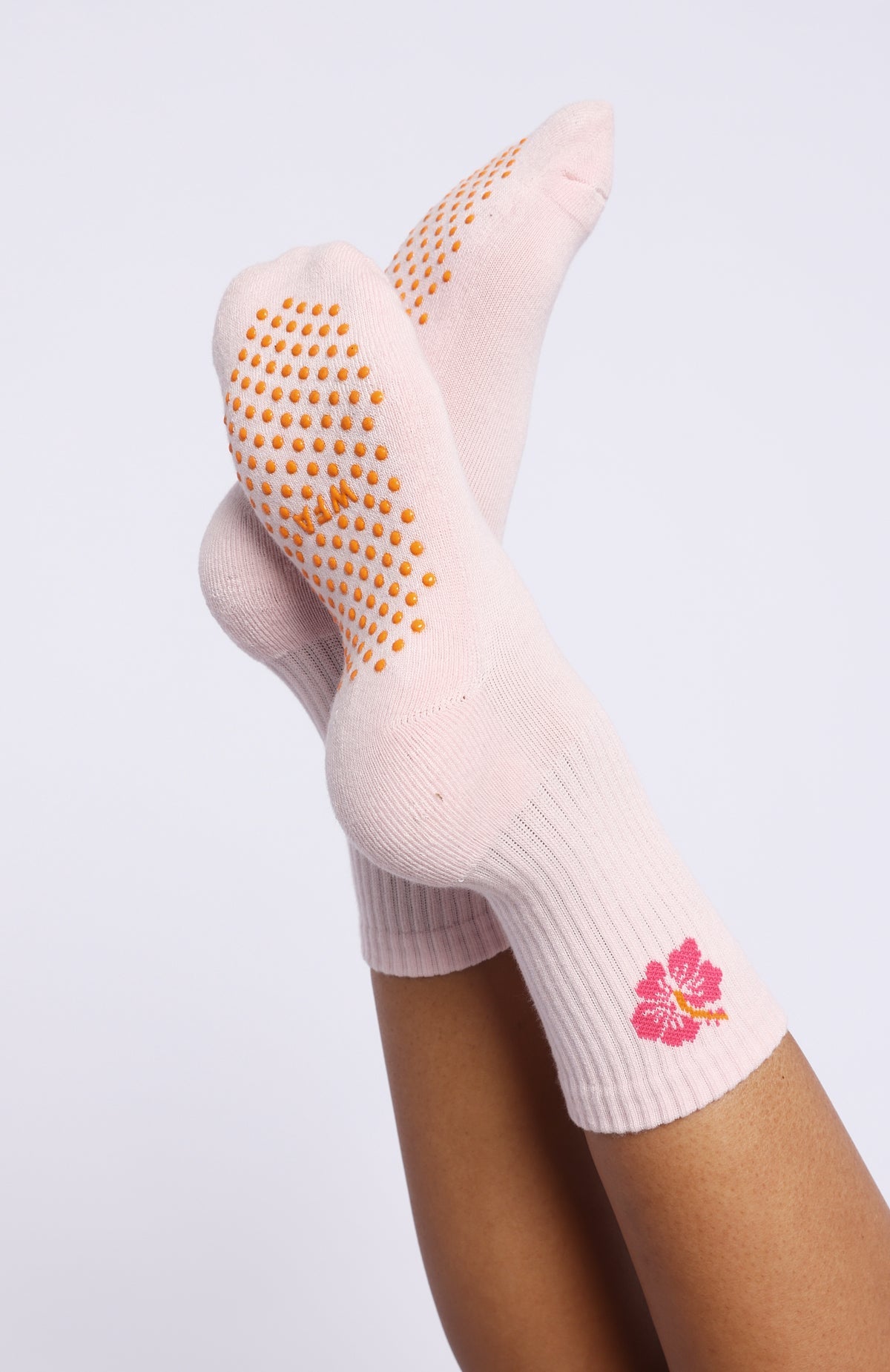 Bright Side Grip Socks 2 Pack Mango & Pink