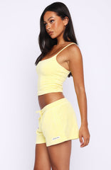 Causing Commotion Terry Lounge Shorts Lemon