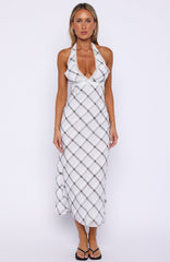 Champagne Dream Midi Dress Shadow Check