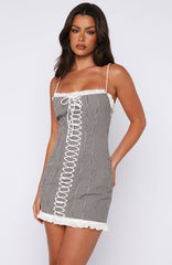 Checkmate Charm Mini Dress Chocolate Gingham