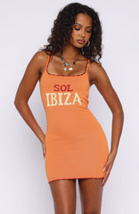 Cheeky Thing Knit Mini Dress Orange Meringue