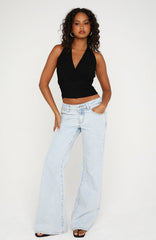 Cielo Low Rise Flare Leg Jeans Glacier Blue