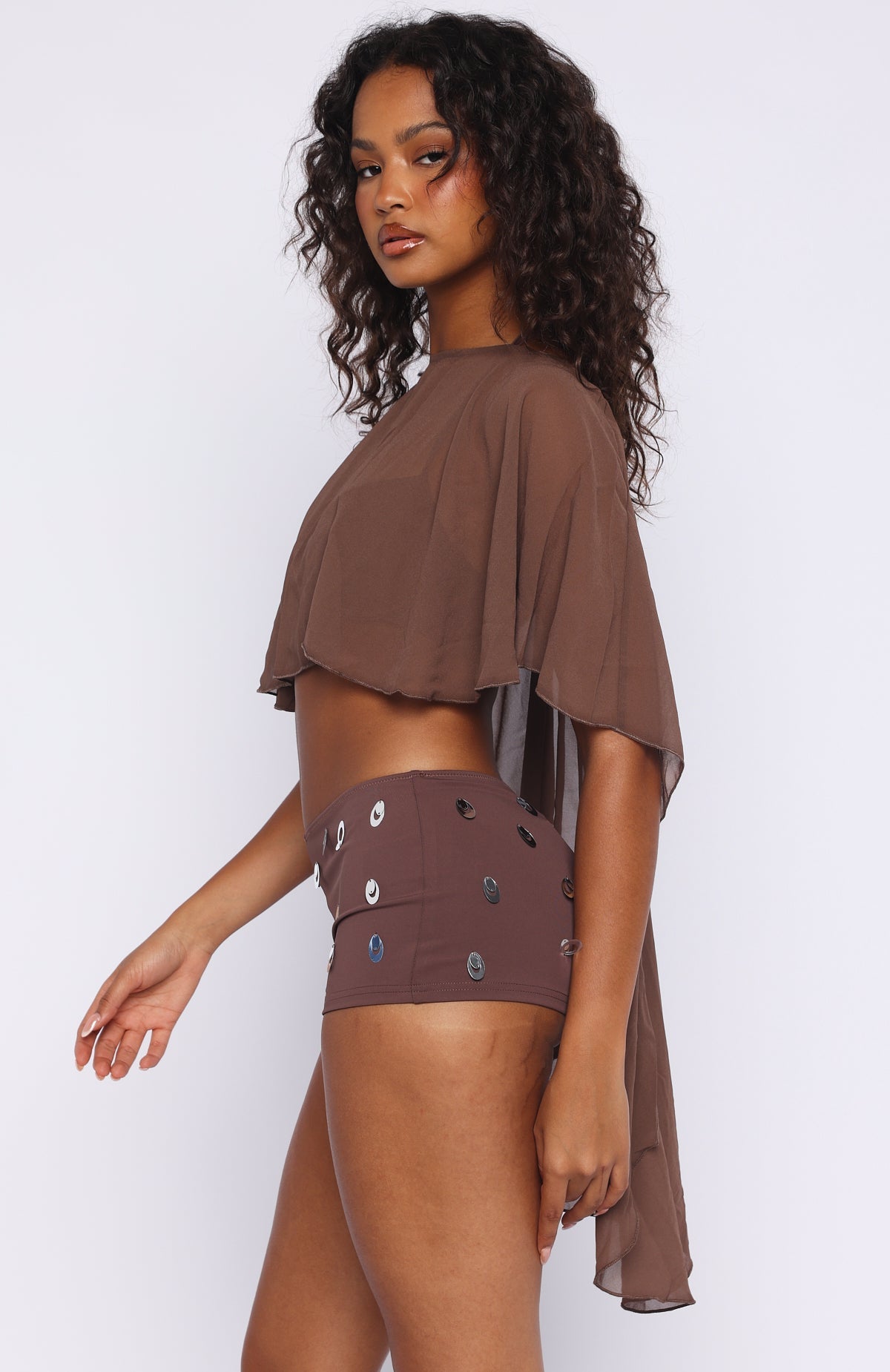 Solar Shade Sequin Shorts Toasted Coconut