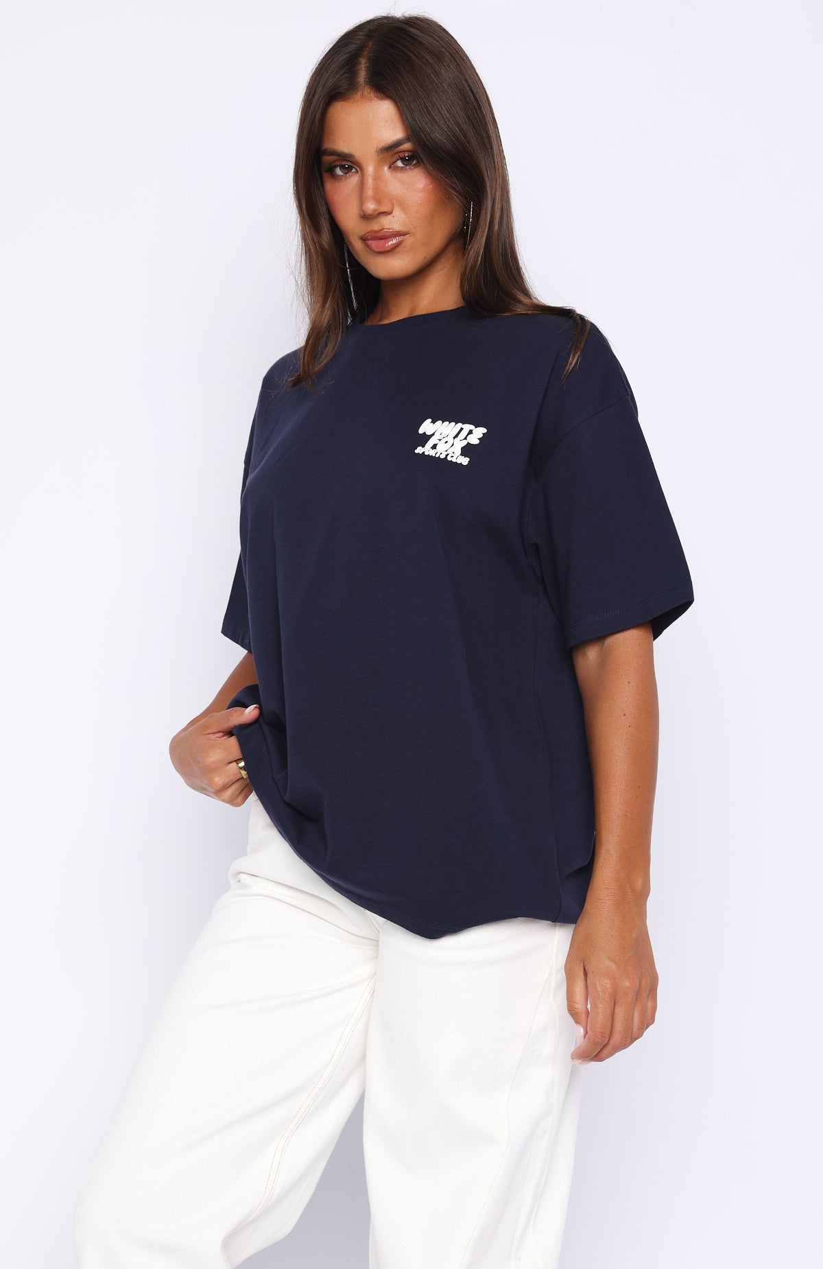 Club 14 Allie Oversized Tee Navy