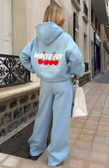 Club 14 Cassie Wide Leg Sweatpants Blue