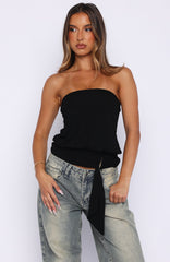 Cocktail Hour Strapless Top Black