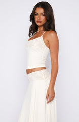 Cool Chaos Halter Top Off White