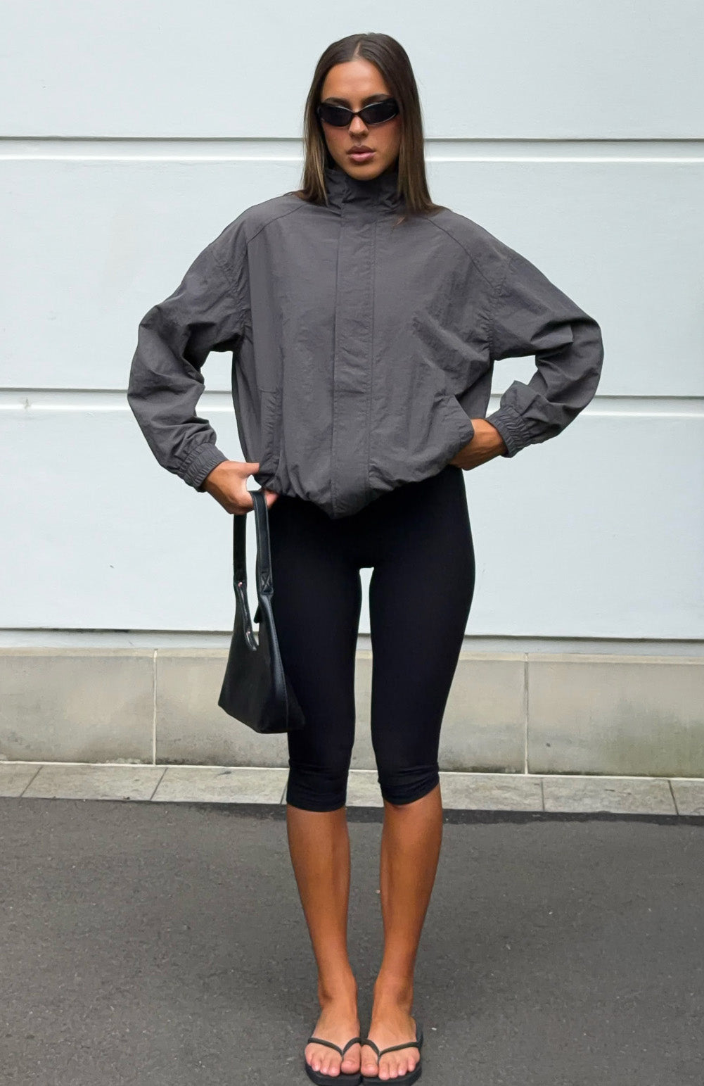 Cool Vibe Funnel Neck Jacket Steel