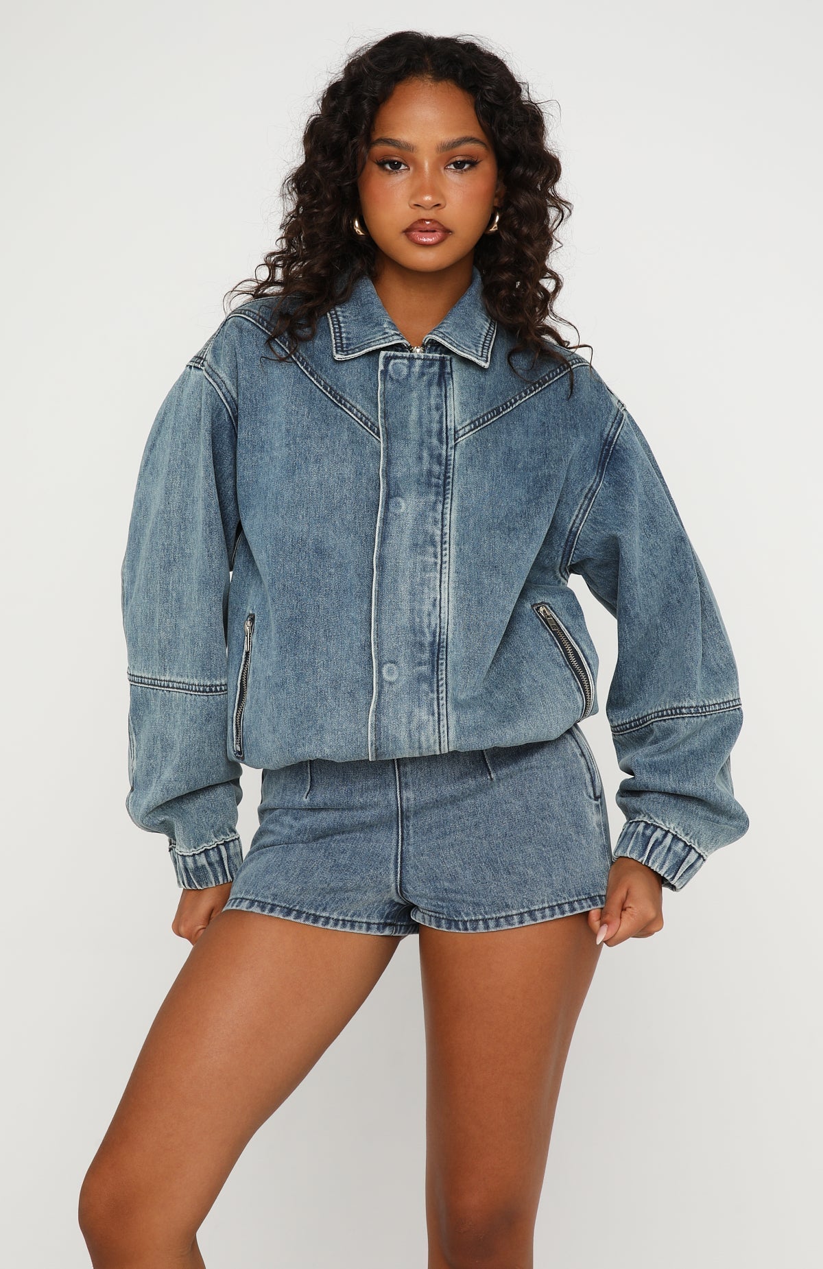 Cooler Than You Denim Shorts Brown Blue Acid