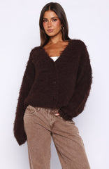 Cozy Vibes Knit Cardigan Chocolate