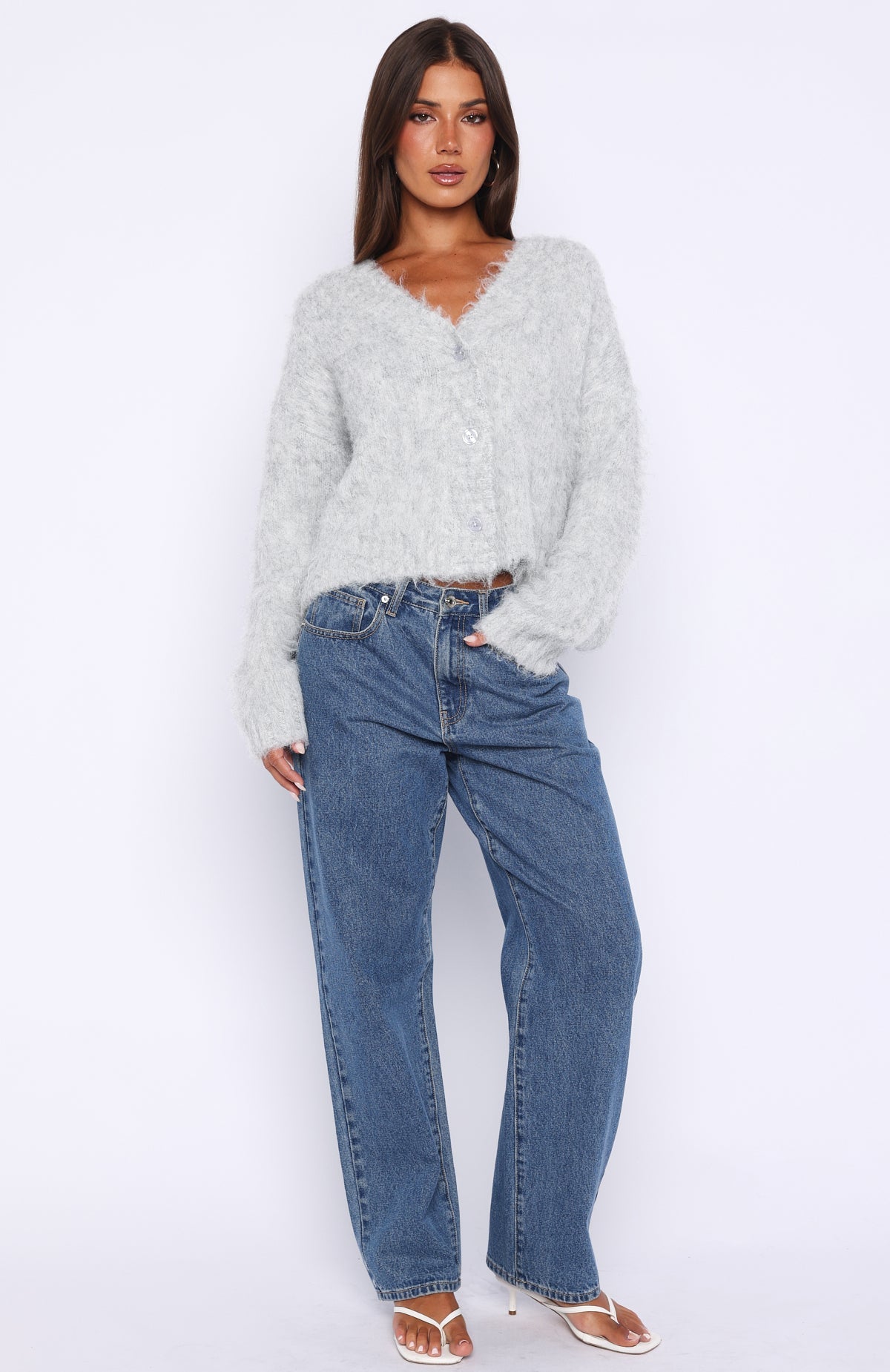 Cozy Vibes Knit Cardigan Grey Marle