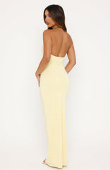 Cute Without Apology Halter Maxi Dress Lemon