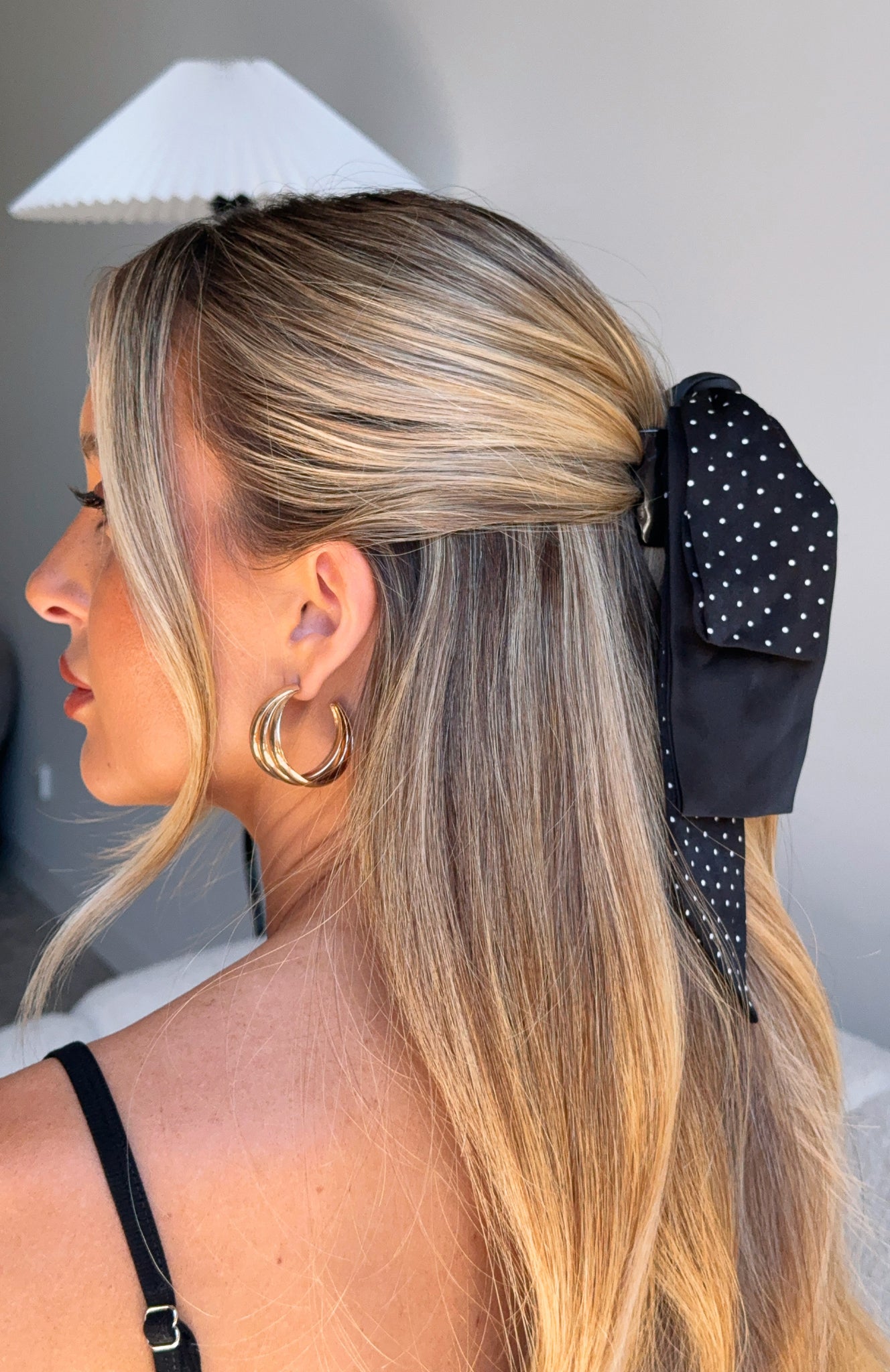 Dalary Hair Clip Black Polka Dots