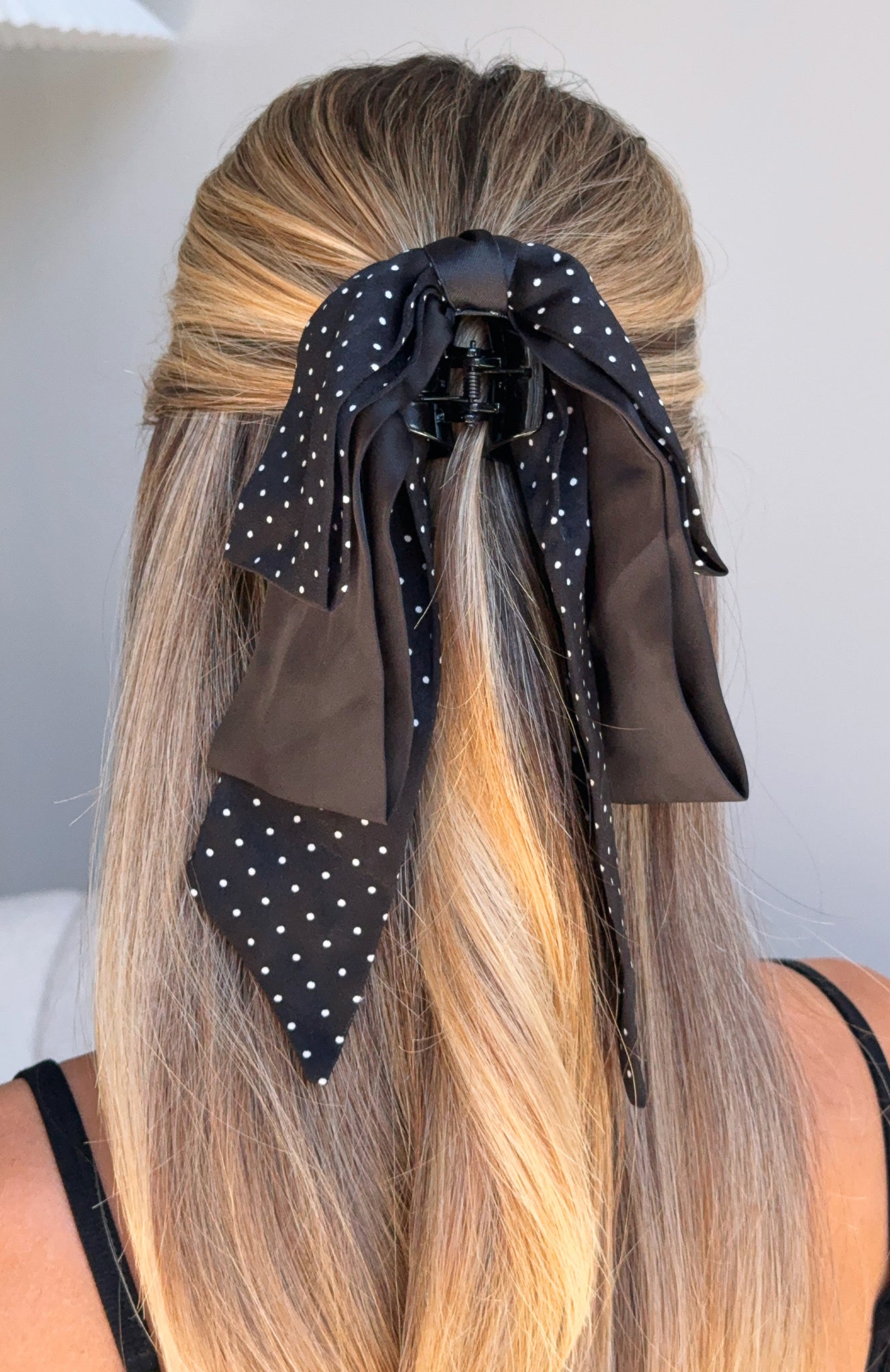 Dalary Hair Clip Black Polka Dots