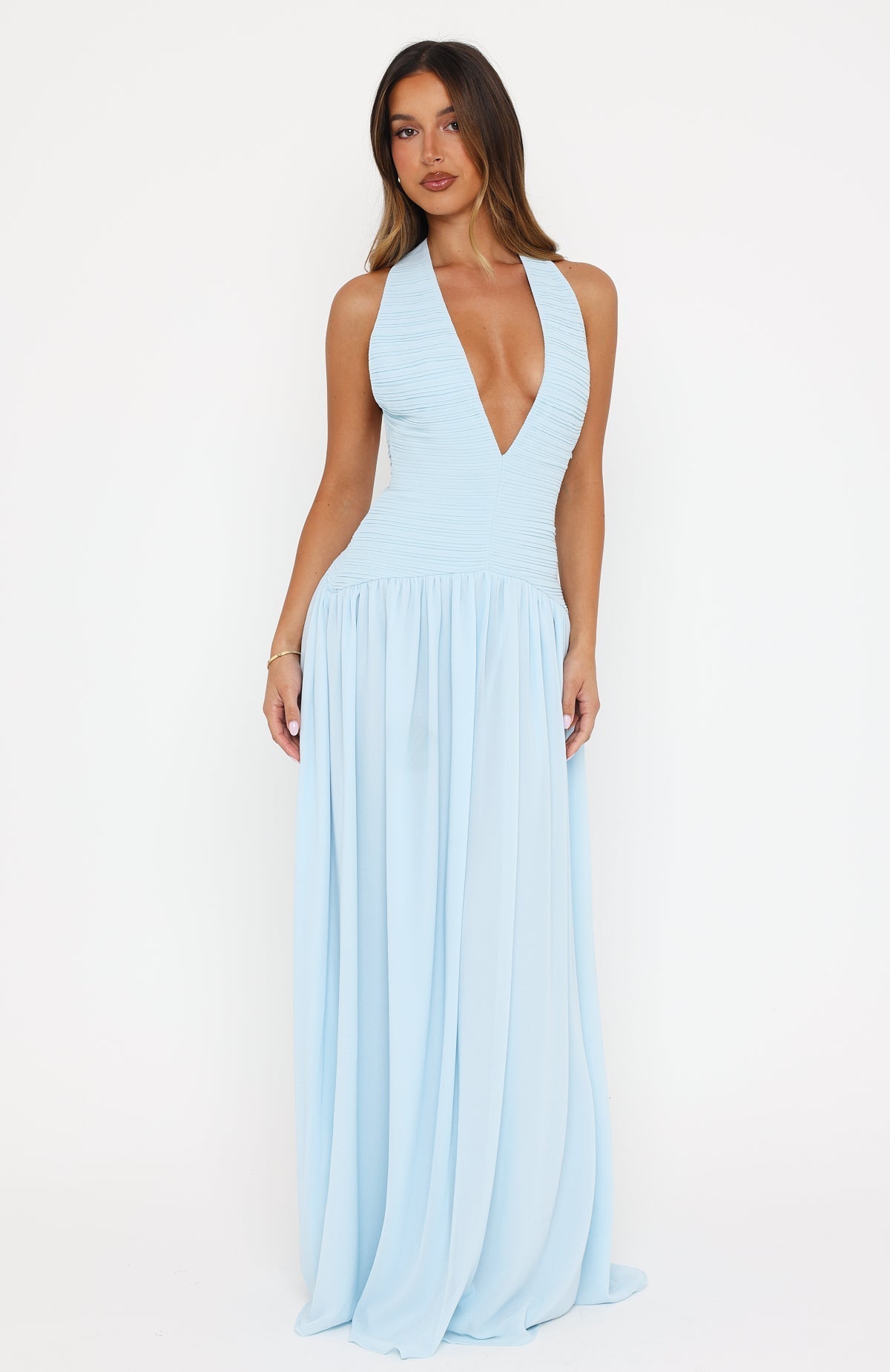 Dancing Dazzle Maxi Dress Baby Blue
