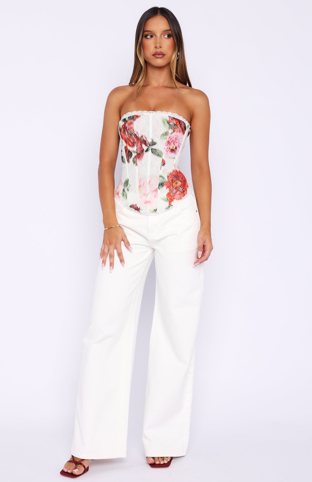 Darling Heart Strapless Bustier Heirloom Bloom