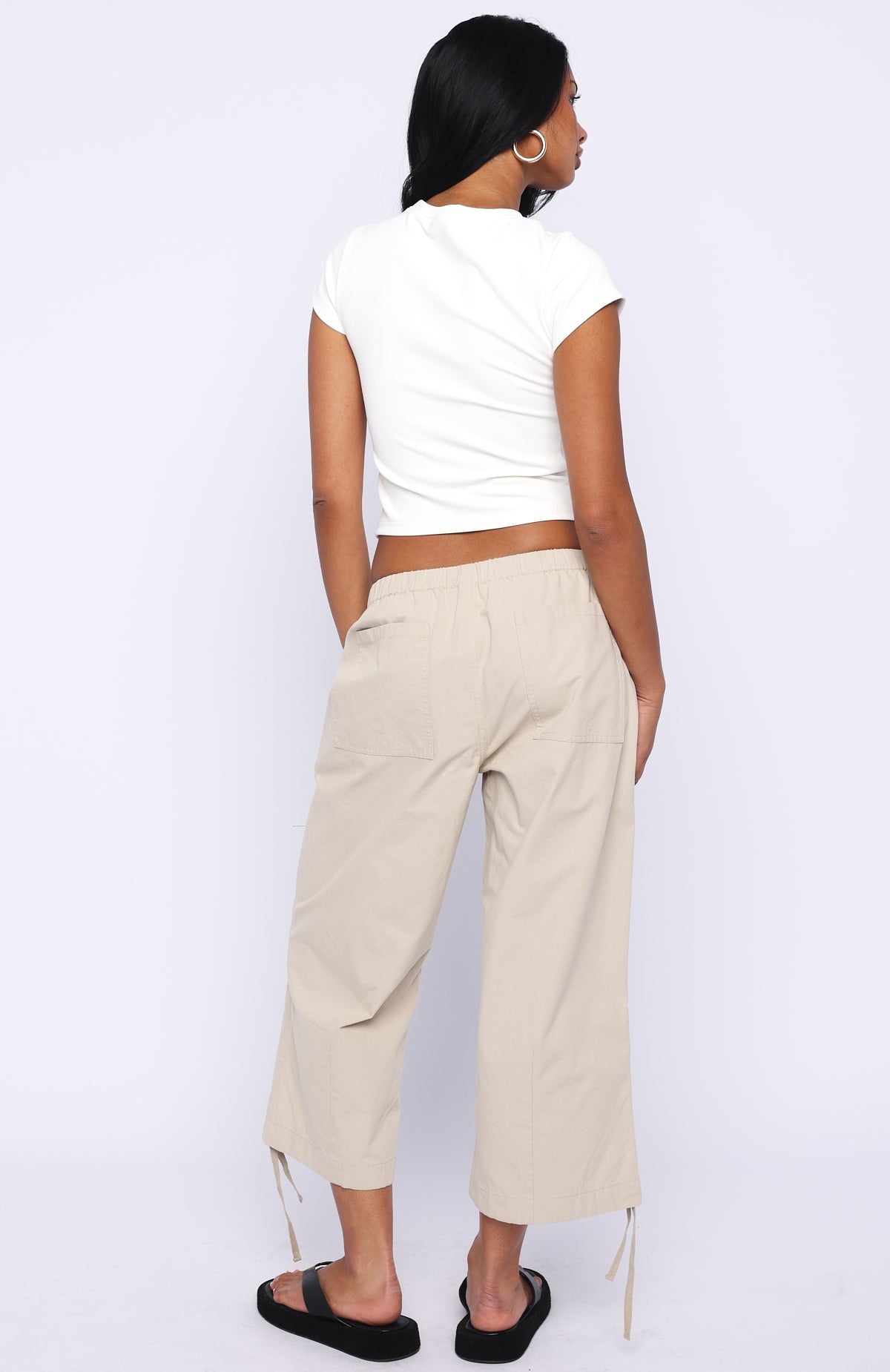 Date Me Capri Cargo Pants Stone