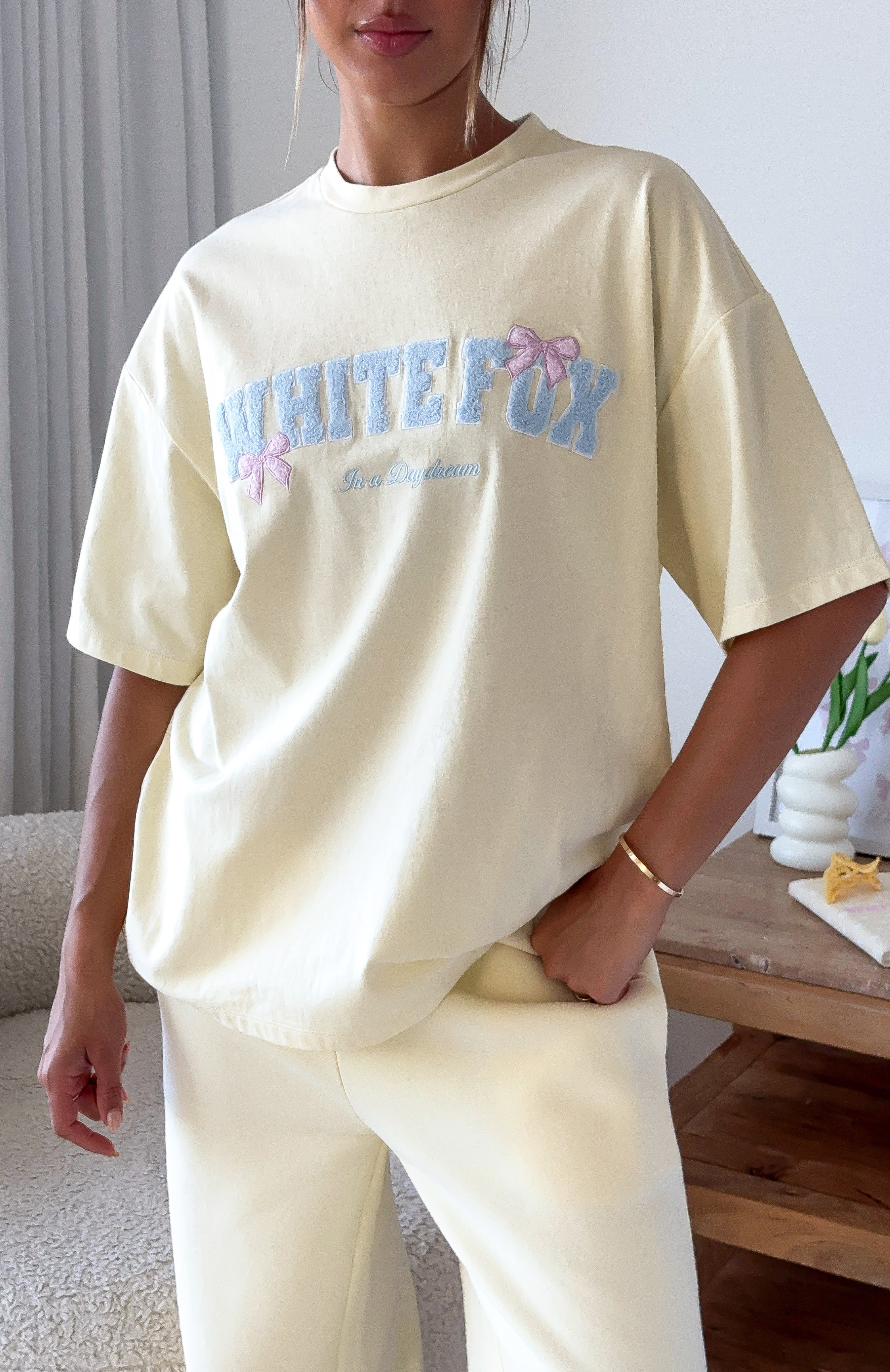 Daydreamers Madeline Oversized Tee Lemon