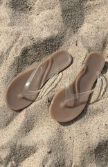 Dean Jelly Thong Sandals Light Taupe/Clear