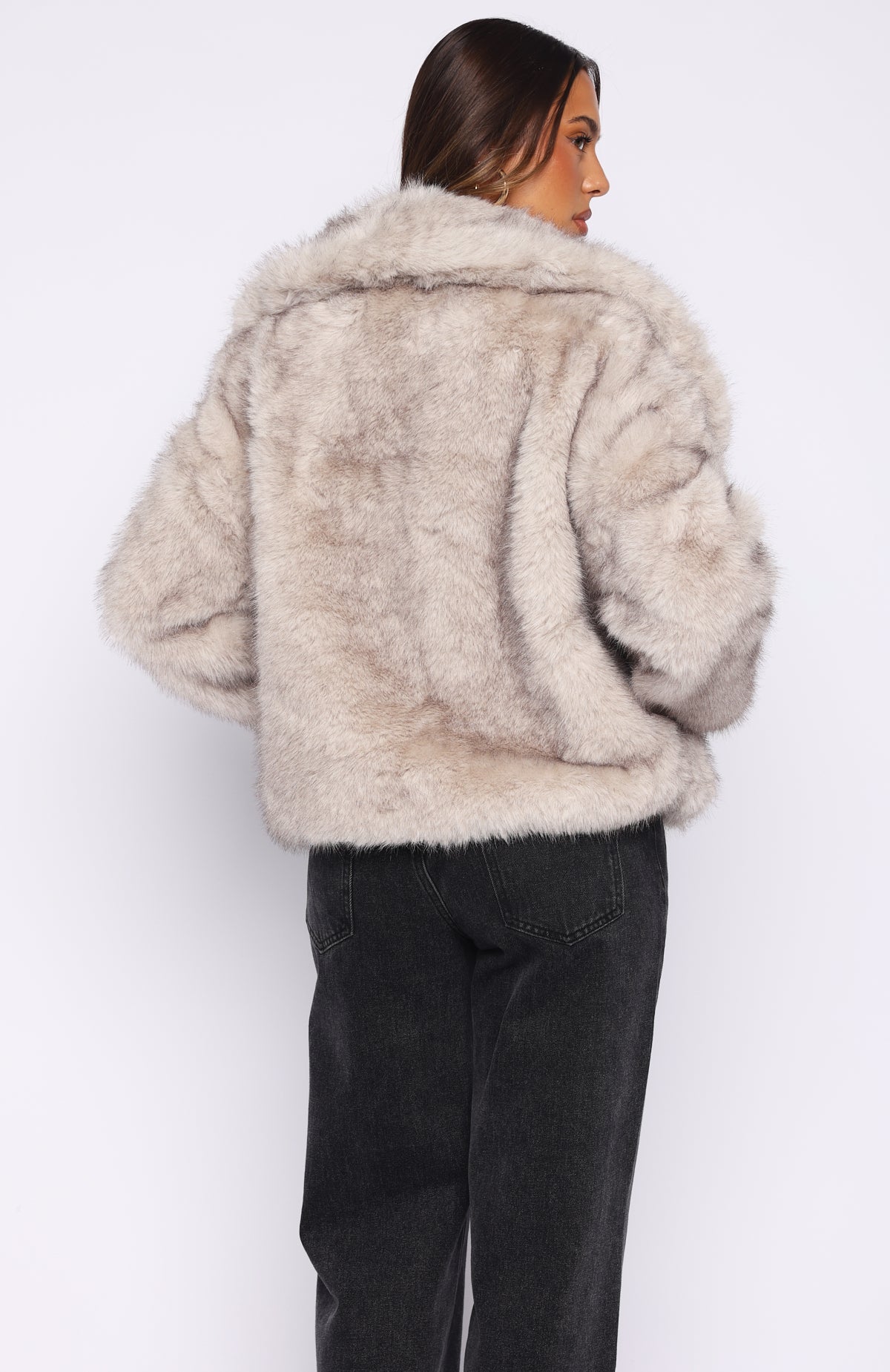 Dirty Martini Faux Fur Jacket Smokey Taupe