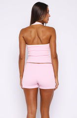 Doing My Best Ribbed Bike Shorts Pink