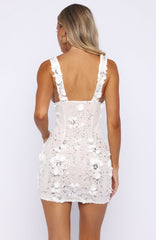 Dreamy Together Embellished Mini Dress White