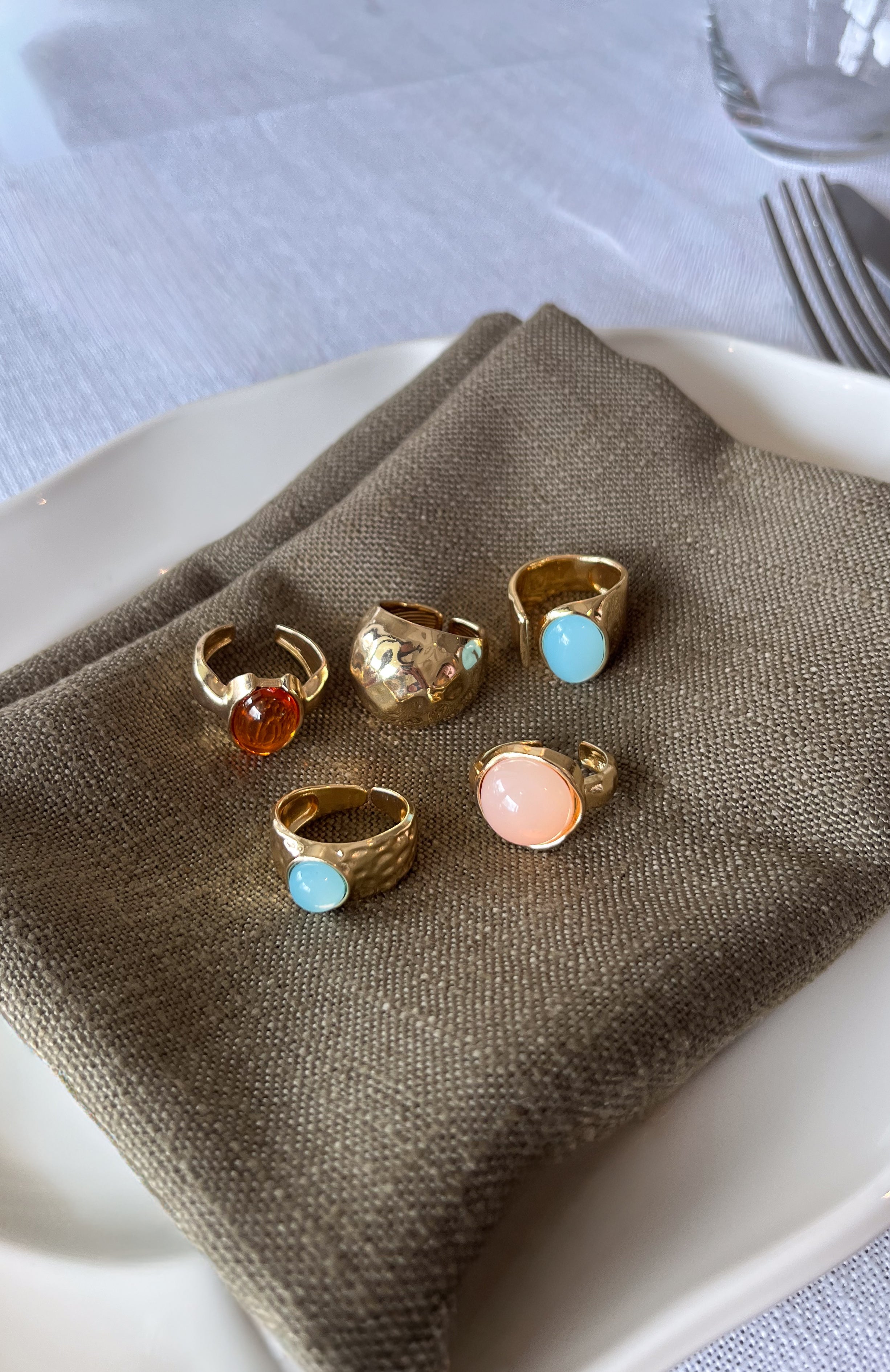 Emely Ring Set Gold/Multi