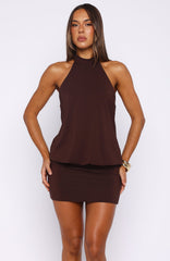 Envy Me Mini Halter Dress Chocolate