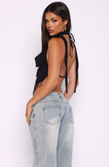 Eyes For You Halter Top Black