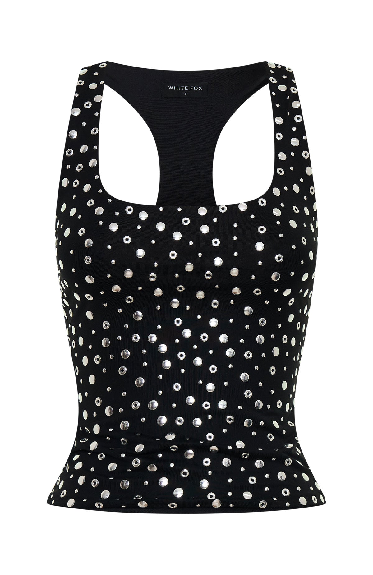 Festival Feels Embellished Tank Top Black