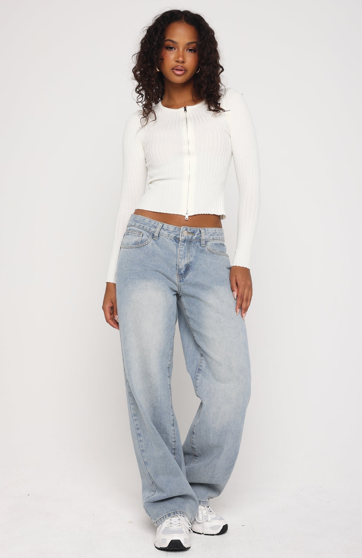 Fine Wine Long Sleeve Knit Top Off White