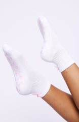 Flower Power Grip Socks Ballet Pink