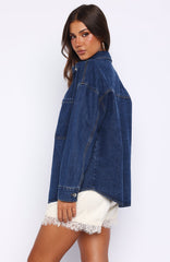 Freedom Of Love Denim Shirt Dark Blue