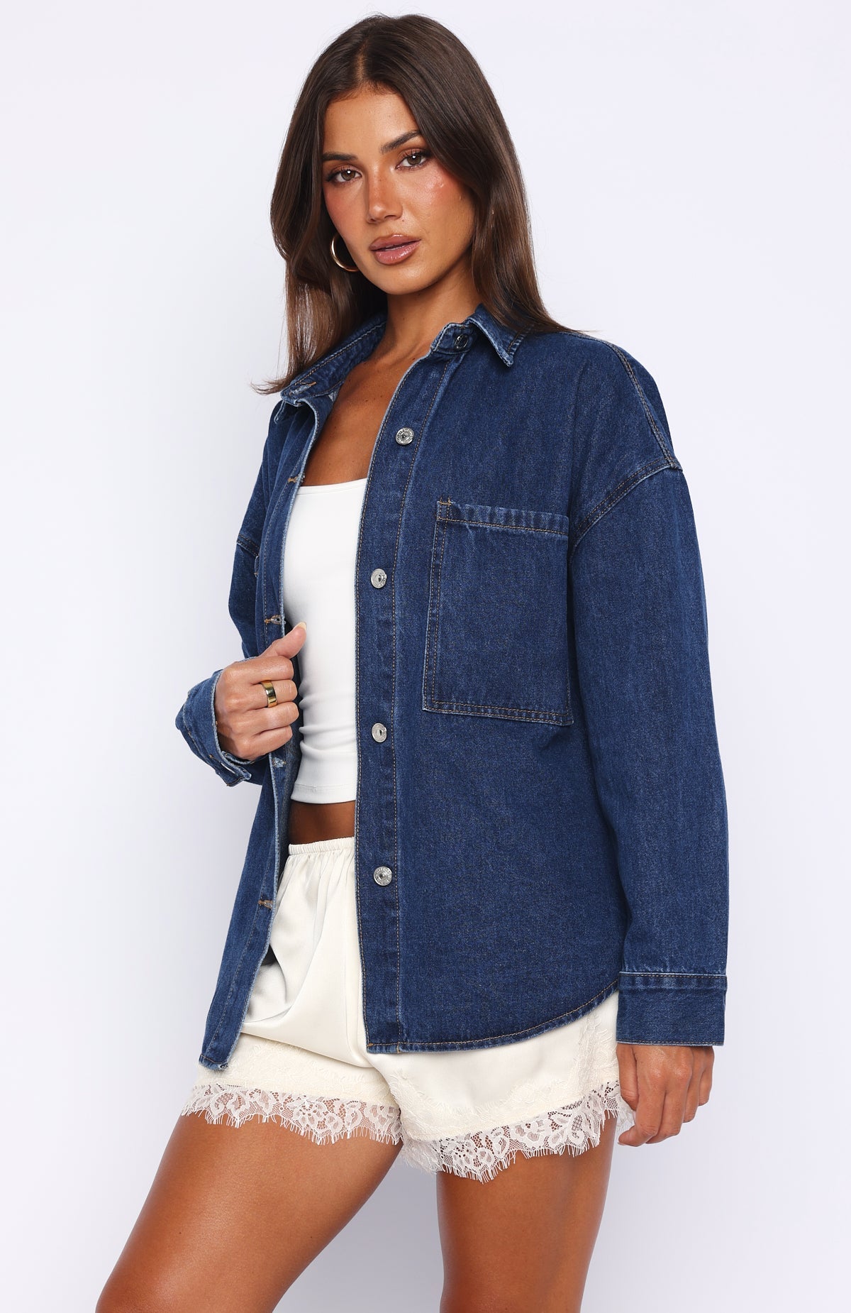 Freedom Of Love Denim Shirt Dark Blue