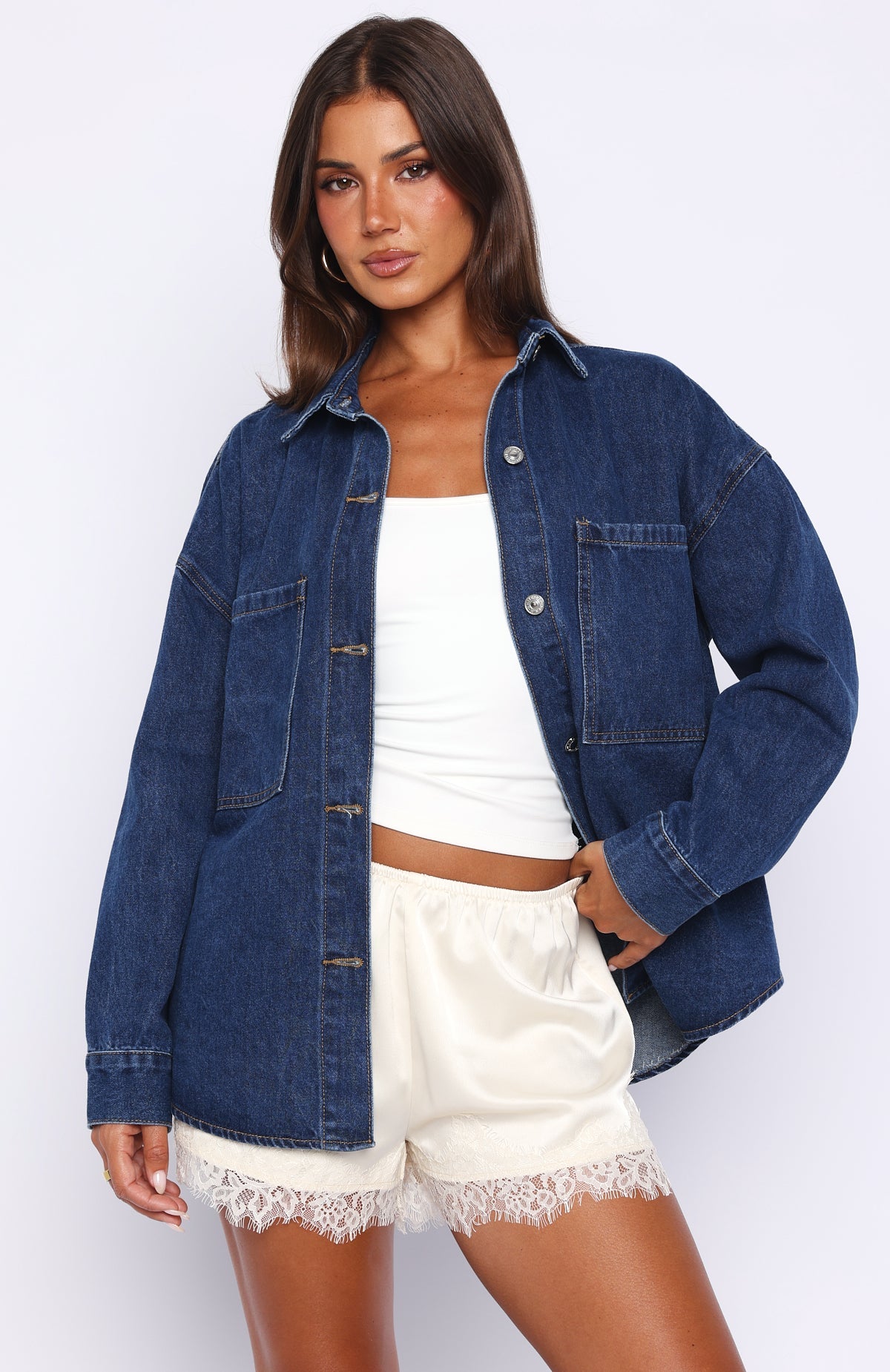 Freedom Of Love Denim Shirt Dark Blue