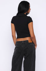Get Back Up Short Sleeve Polo Top Black