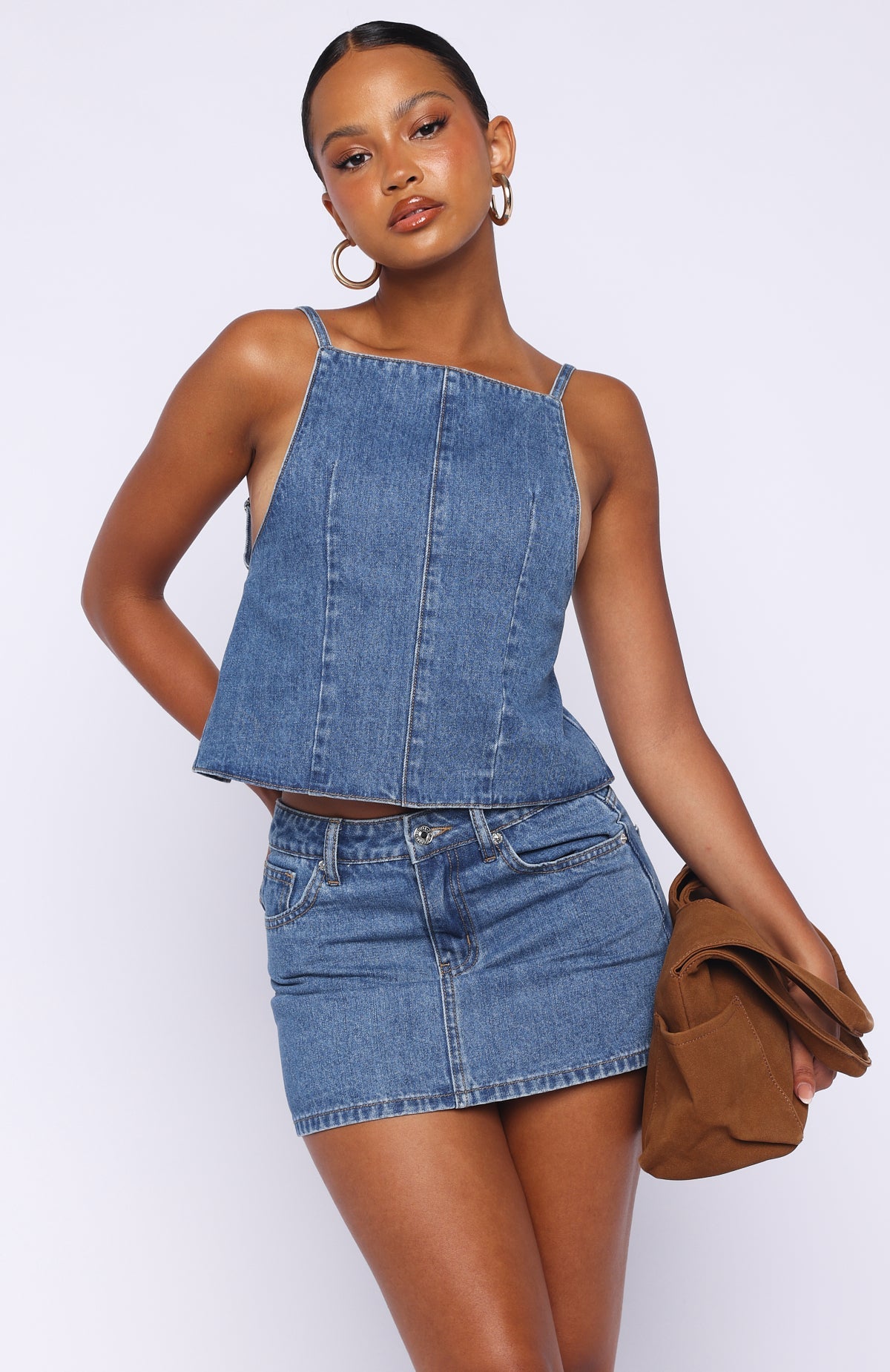 Happiness Is Key Denim Top Admiral Blue