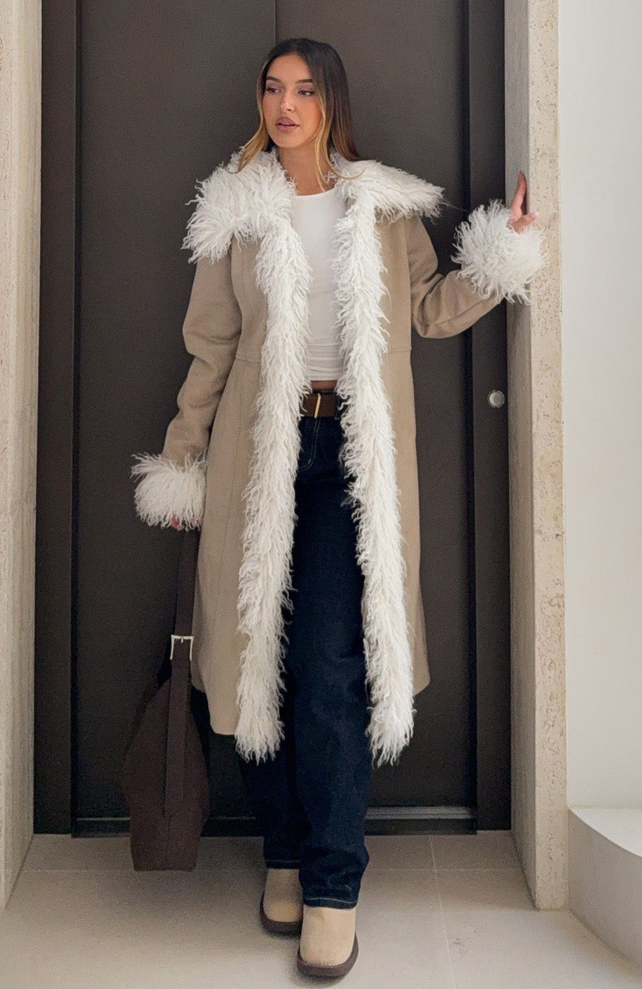 Help Me Down Coat Beige