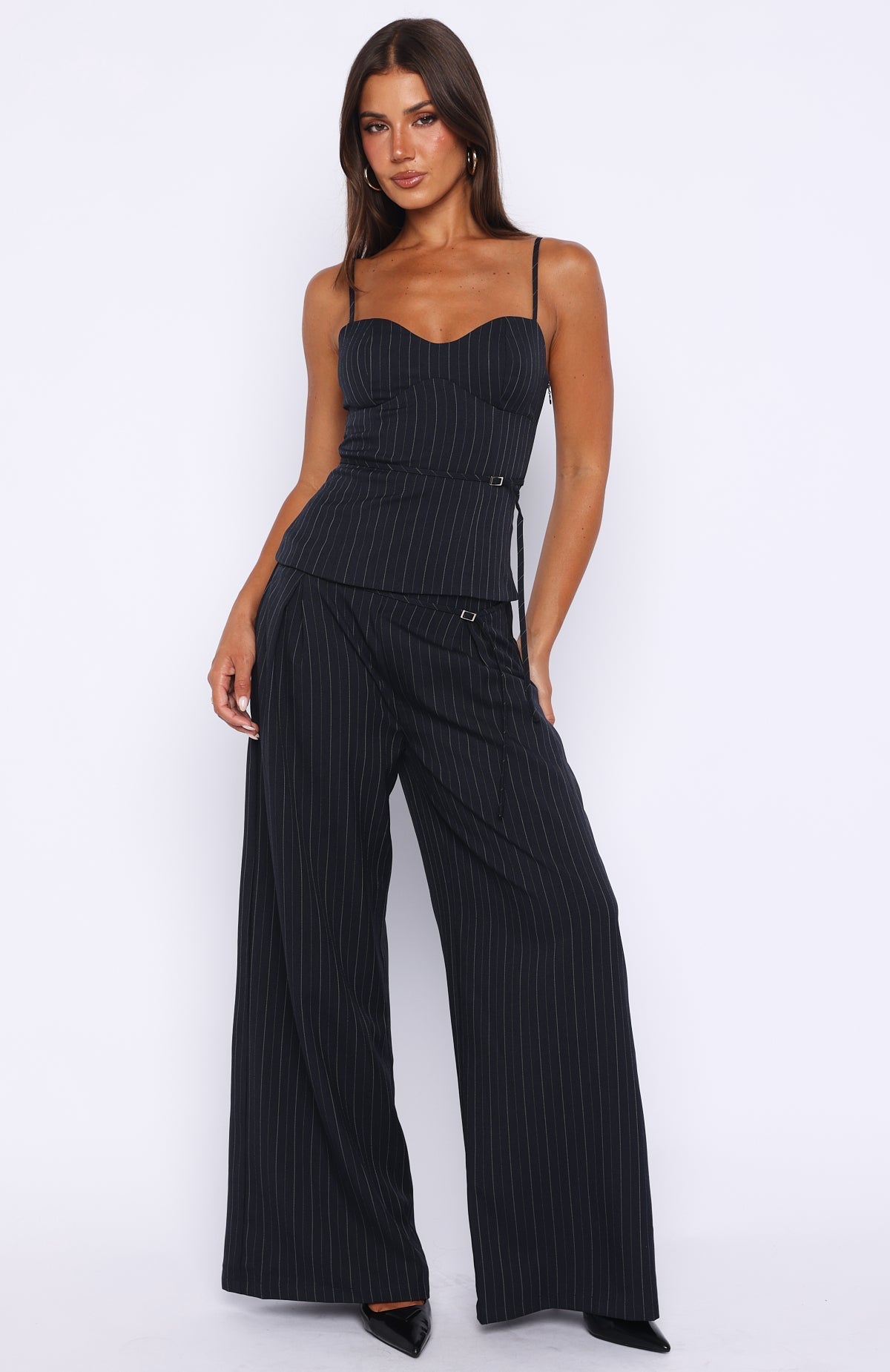 High Line Top Navy Pinstripe