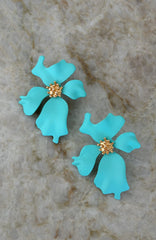Hopper Earrings Aqua/Gold