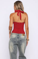 Hot Girl Halter Bustier Red