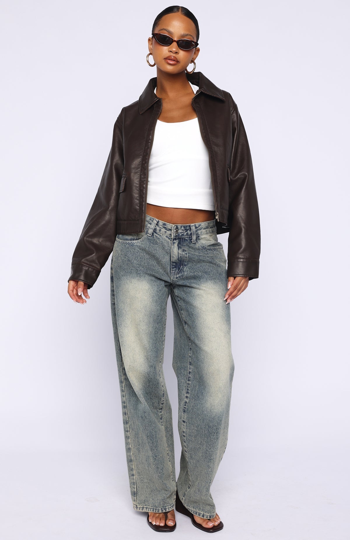 I Know Love PU Jacket Chocolate
